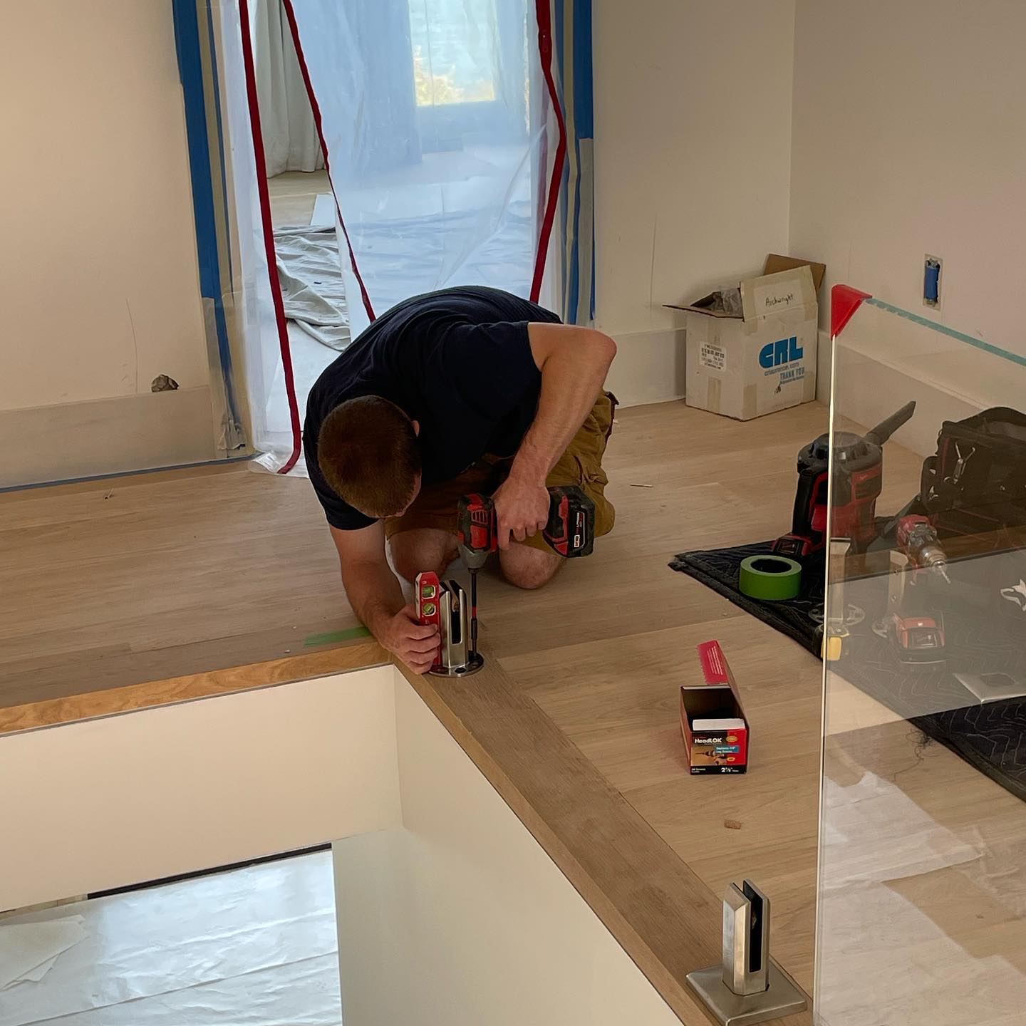 Getting some more interior rails put up today.